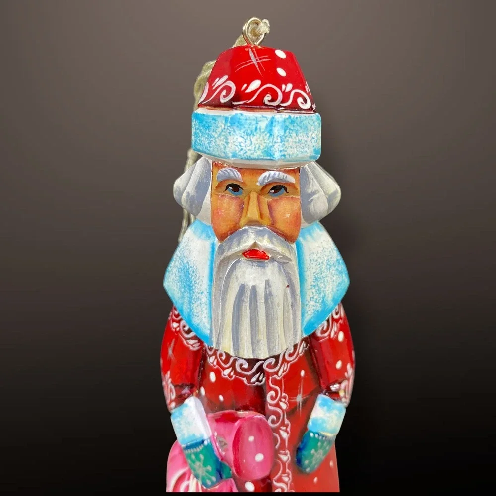 G. DeBrekht Russian Santa Father Frost Wood Figurine 6.25